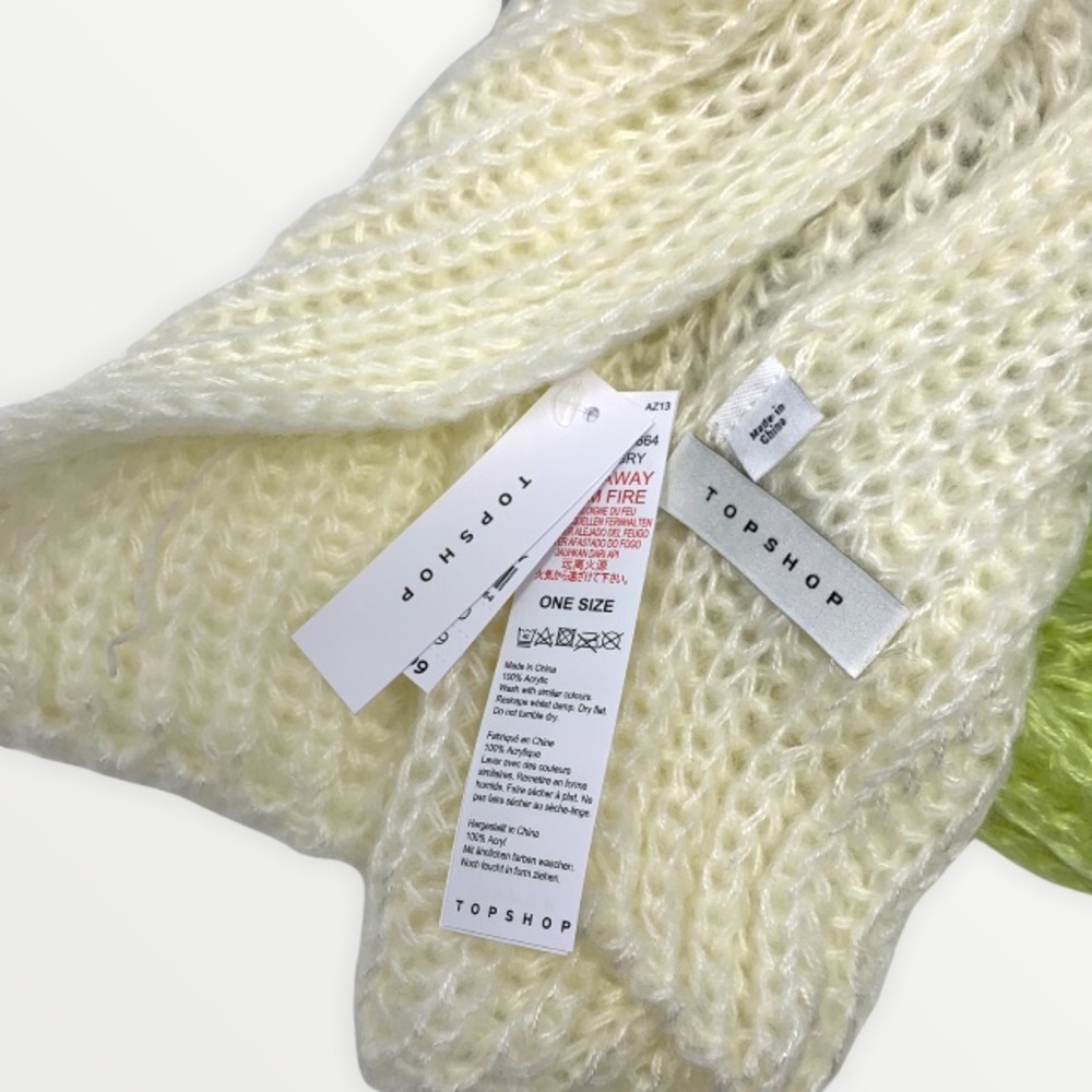 Topshop Chunky Knit Colorblock Scarf - Picture 3 of 5
